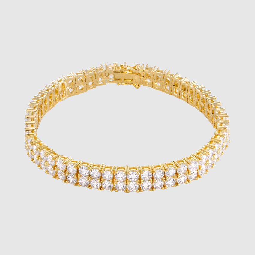 5mm DoubleRow Tennis Bracelet Gold Zotic