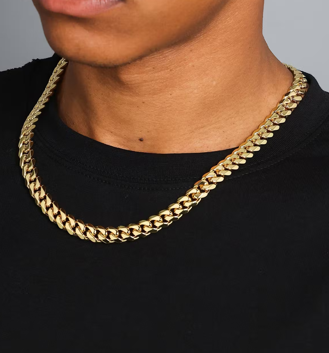 8mm cuban link chain 2025 on neck