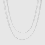5mm Thick Herringbone Chain Set - White Gold