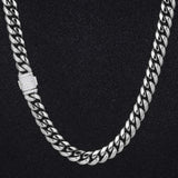12mm Iced Miami Cuban Link - White Gold