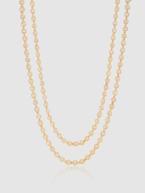5mm Iced Ball Chain Bundle - Gold