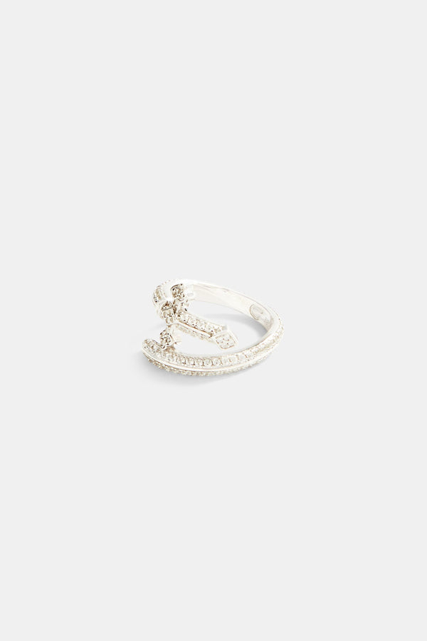 Sword Wrap Ring - White Gold