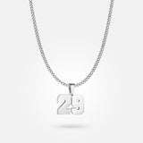 Jersey Number Pendant - White Gold
