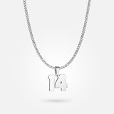 Jersey Number Pendant - White Gold