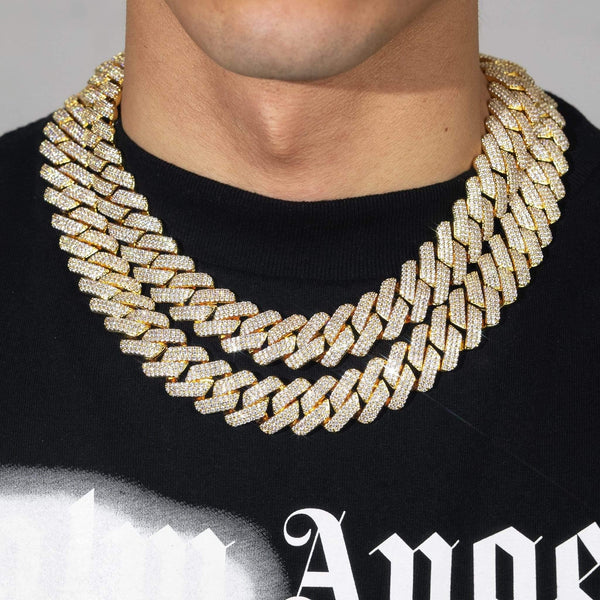 20mm Miami Prong Chain - Gold
