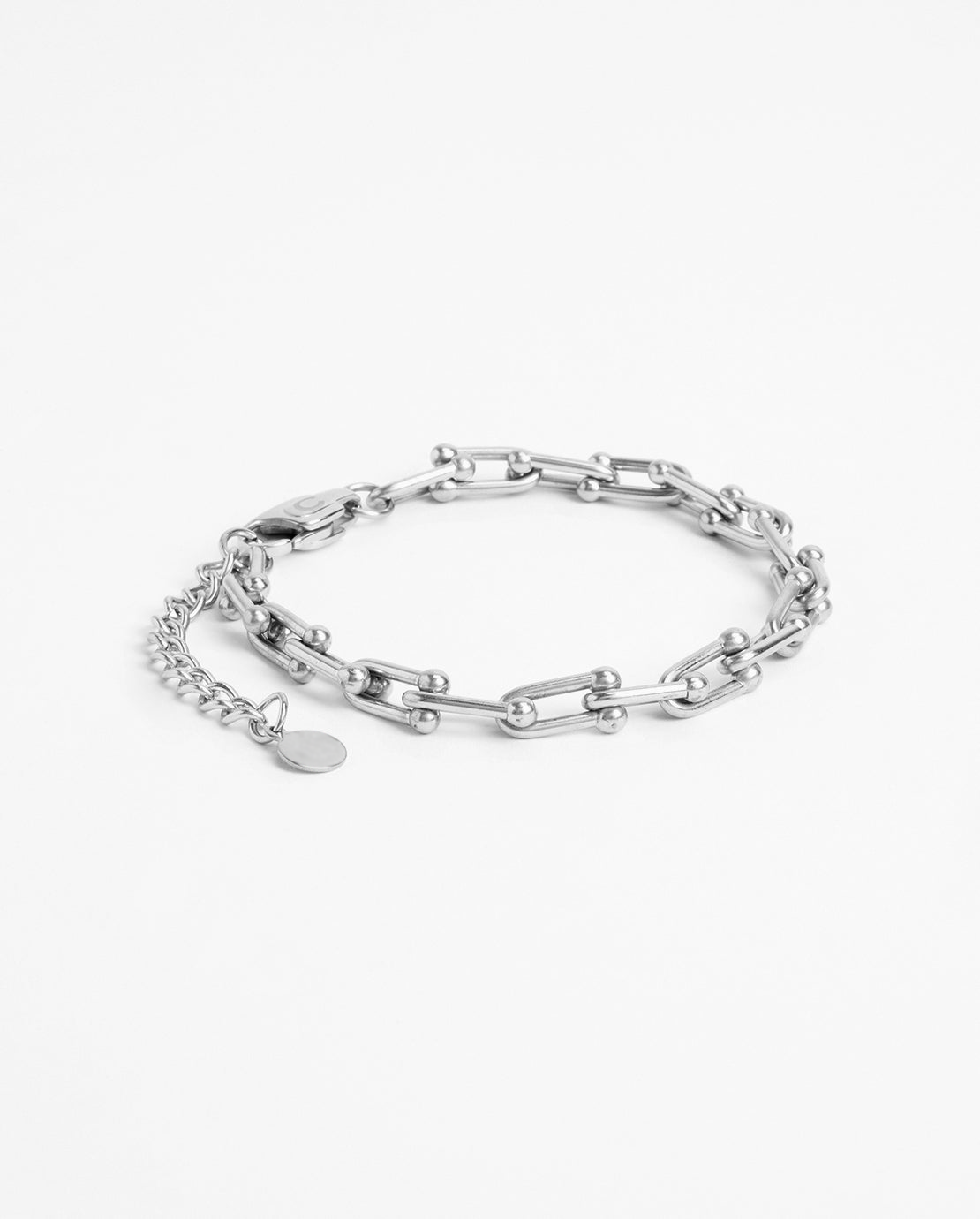 Industrial Link Bracelet White Gold Zotic