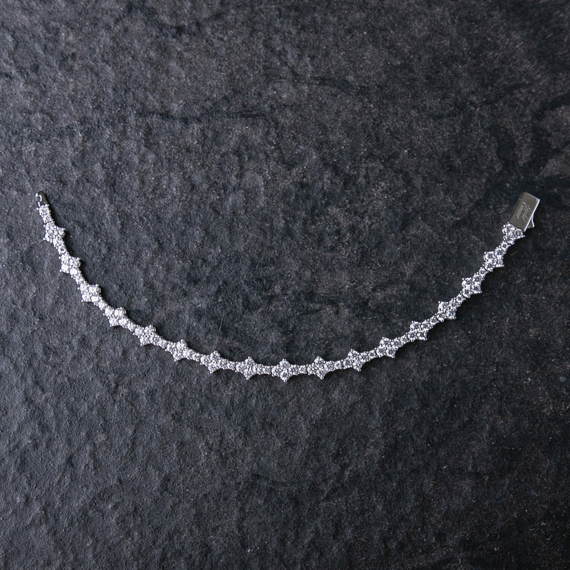6MM CLUSTERED VVS TENNIS BRACELET - White Gold