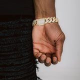 20mm Prong Cuban Bracelet - Gold