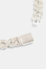 15mm Iced Baguette Infinity Chain - White Gold