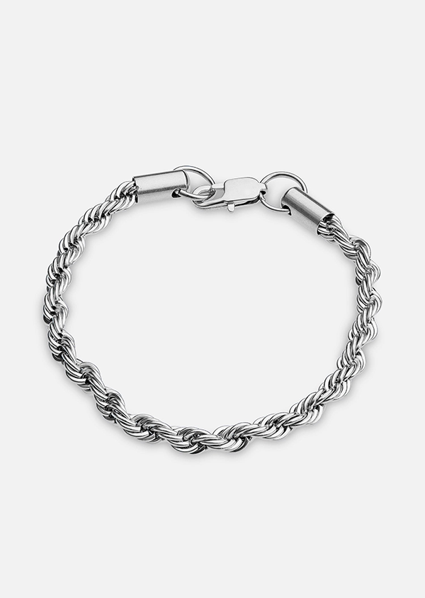 5mm Rope Bracelet - White Gold