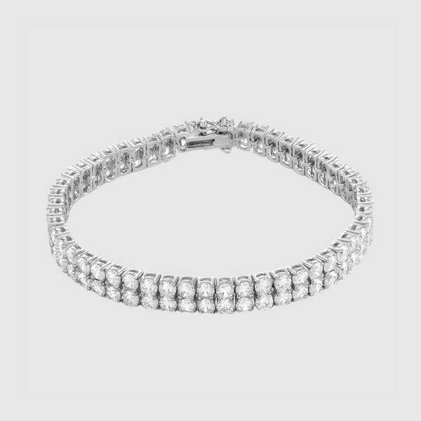 5mm Double-Row Tennis Bracelet - White Gold