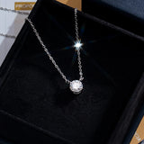 2ct Moissanite Solitaire Adjustable Necklace - White Vermeil