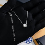 2ct Moissanite Solitaire Adjustable Necklace - White Vermeil