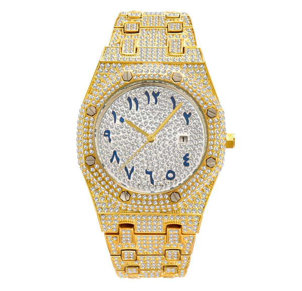 Diamond AP Arabic Watch in Yellow Gold