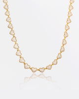10mm Iced Heart Necklace - Gold