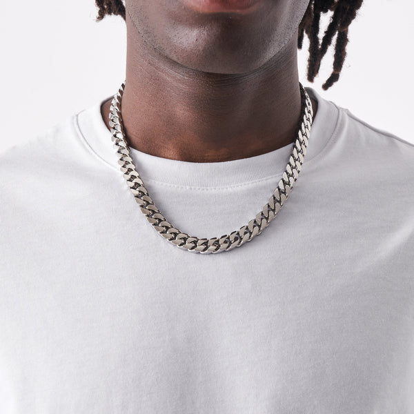 12MM Cuban Chain - White Gold