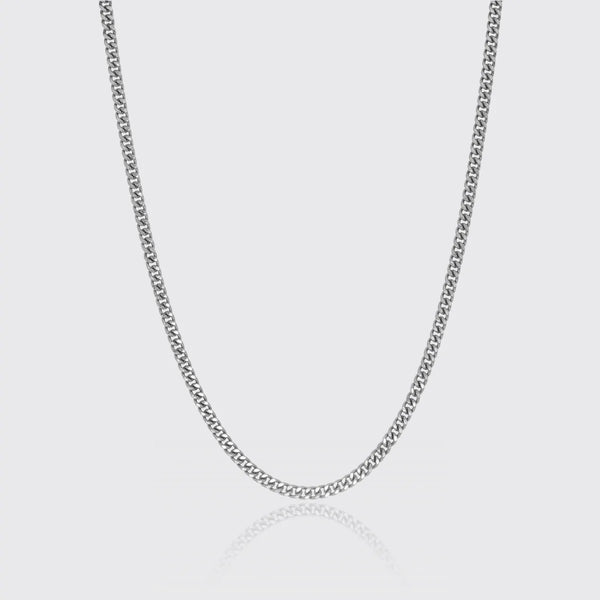 3mm Miami Cuban Link Chain - White Gold