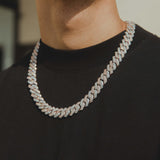 14mm Diamond Prong Link Chain - Two Tone