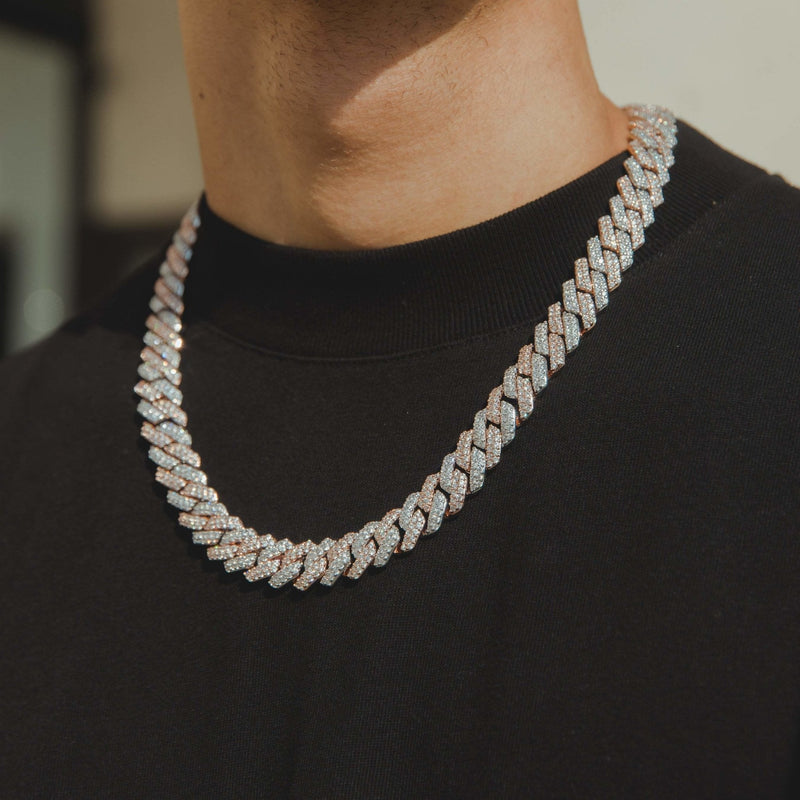 14mm diamond prong link chain Outlet