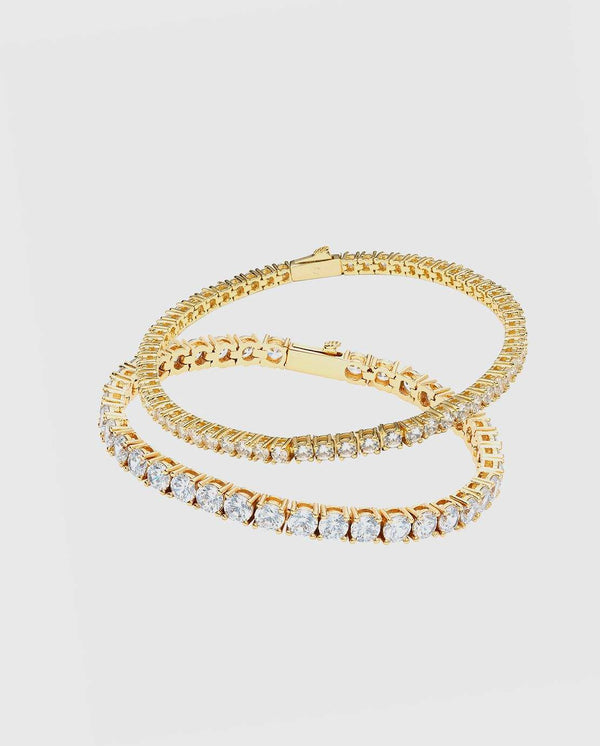 3mm + 5mm Tennis Bracelet Bundle - Gold