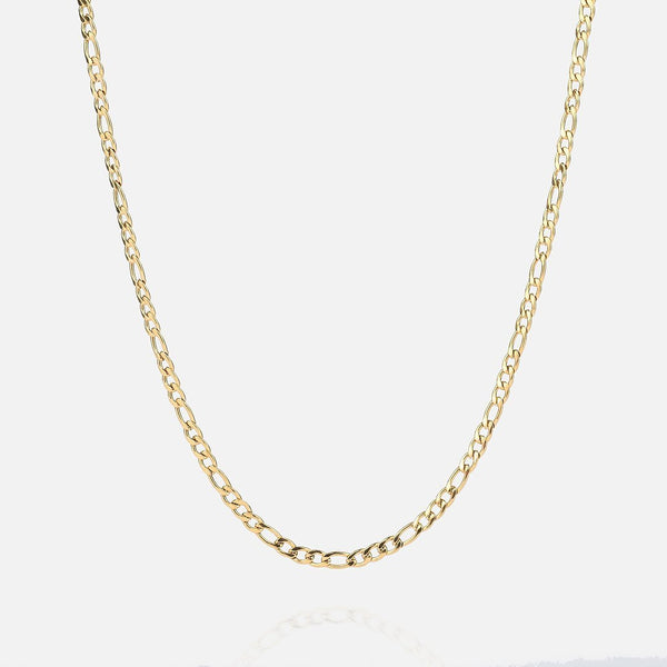 3mm Figaro Chain - Gold