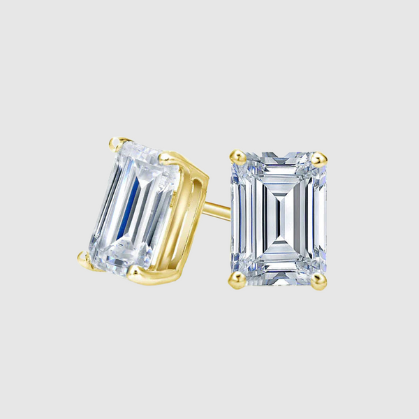 VVS BAGUETTE STUD EARRINGS 1.2 CTW - Gold Vermeil