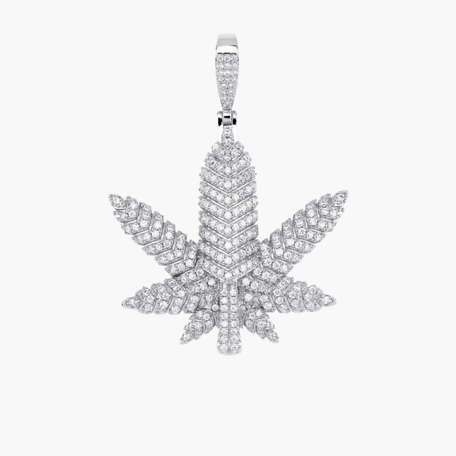 LEAF PENDANT – WHITE GOLD