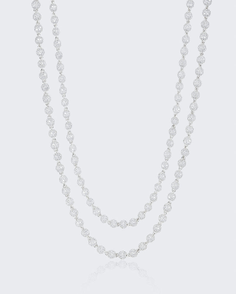 5mm Iced Ball Chain Bundle - White Gold