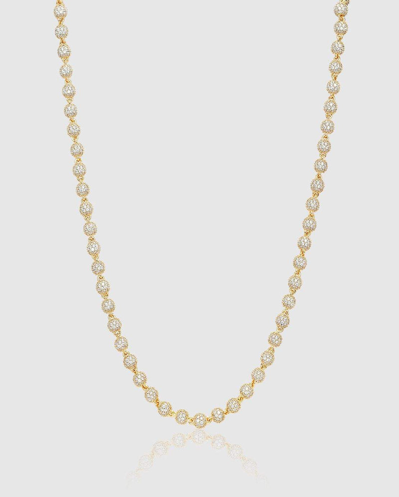 5mm Iced Ball Chain  - Gold