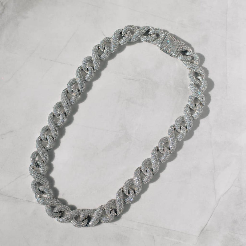 15mm Infinity Diamond Chain - White Gold