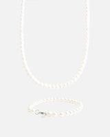 6mm Pearl Necklace + Bracelet Bundle