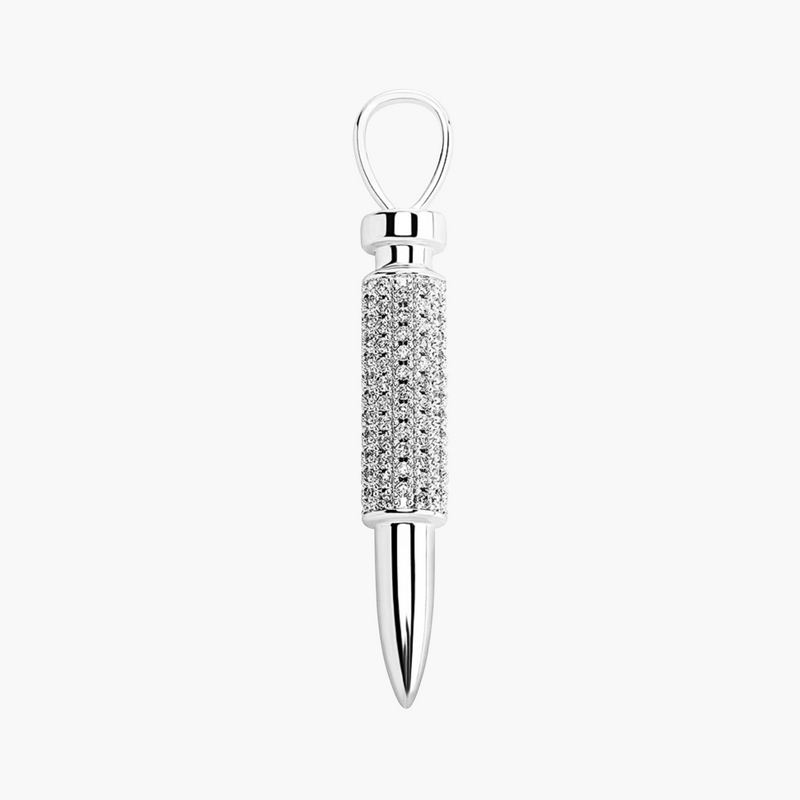 Bullet Pendant. – WHITE GOLD