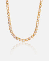 7mm Clustered Tennis Chain - Gold