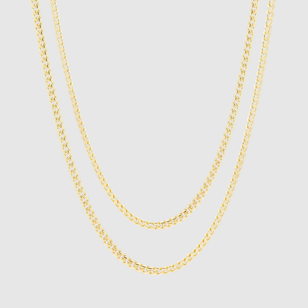 3mm Miami Cuban Chain Set - Gold