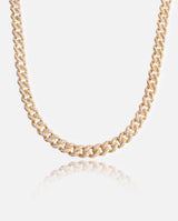 9mm Iced Cuban Link Chain - Gold