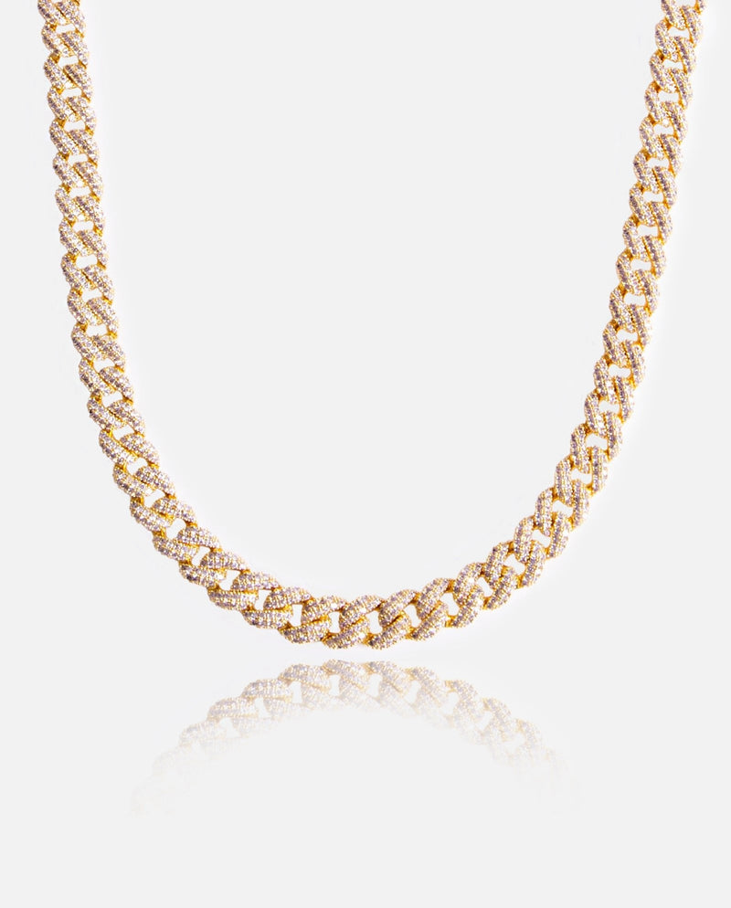 8mm Iced Cuban Link Chain - Gold
