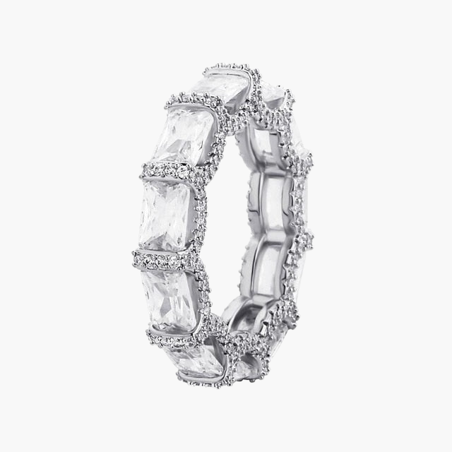 Square Baguette Ring – WHITE GOLD
