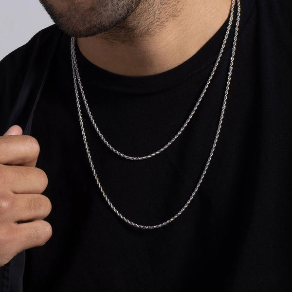 3mm Rope Chain Bundle - White Gold