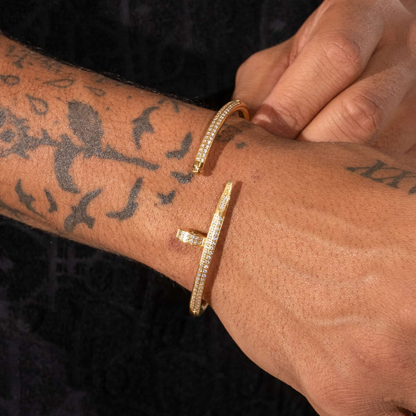 Iced Nail Bracelet - Gold