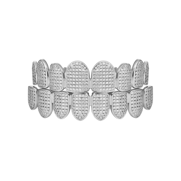 Iced Out Gold Grillz - White Gold