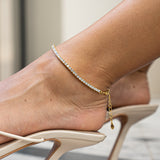 3mm Tennis Anklet - Gold