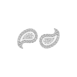 Moissanite Paisley Stud Earrings-Pair