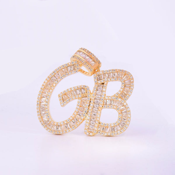Iced Out Baguette Letters- Gold