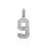 Moissanite Number Pendant - Solid Silver