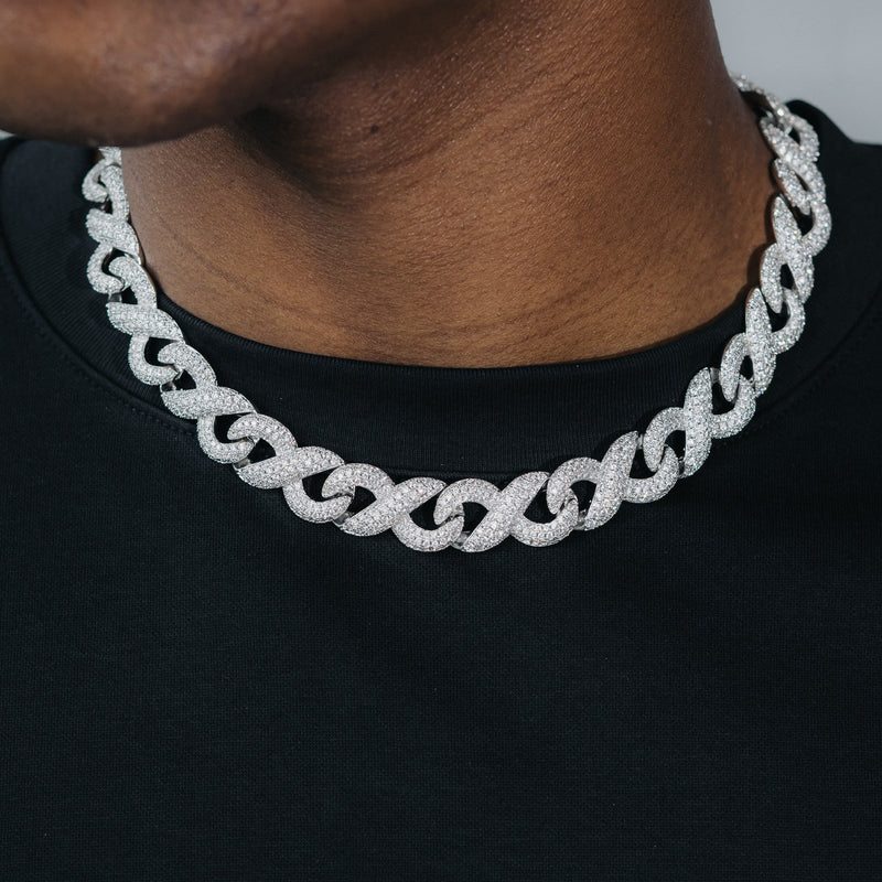 15mm Infinity Diamond Chain - White Gold