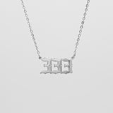 Angel Number Necklace - White Gold