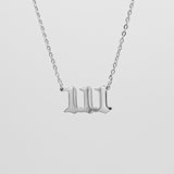 Angel Number Necklace - White Gold