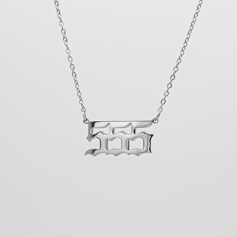 Angel Number Necklace - White Gold