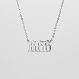 Angel Number Necklace - White Gold