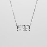 Angel Number Necklace - White Gold